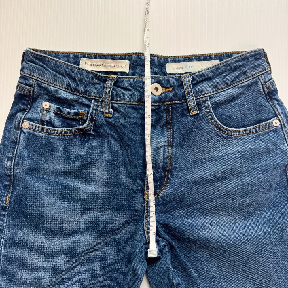 Anthropologie Pilcro Flare Jeans Women’s 26 Floral Embroidered Naturecore Boho - Picture 8 of 16